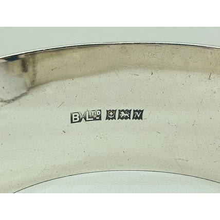 Vintage 925 Solid Sterling Silver Hinged Bangle Cuff Bracelet - Birmingham 1962