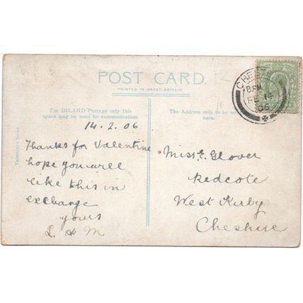 PRINTED SOCIAL HISTORY POSTCARD IRISH LADY AT SPINNING WHEEL POSTED 1906 (4235)