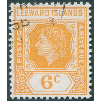 Leeward Islands 1954 6c. yellow-orange SG132 used
