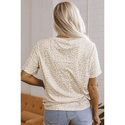 Yellow MAMA Letter Graphic Leopard Loose Tee