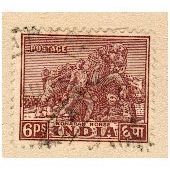 India 1949 - SG 317 - Konarak Horse 6p violet - used 1