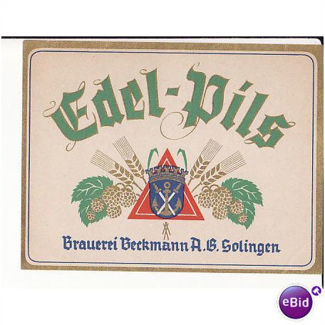 old German beer label - Beckmann Solingen Edel-Pils