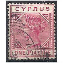 Cyprus 1883 SG18 1pi Rose Watermark Crown CA Die I Fine Used ..