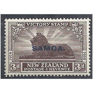 Samoa 1920 SG146 3d Chocolate Victory Mounted Mint .