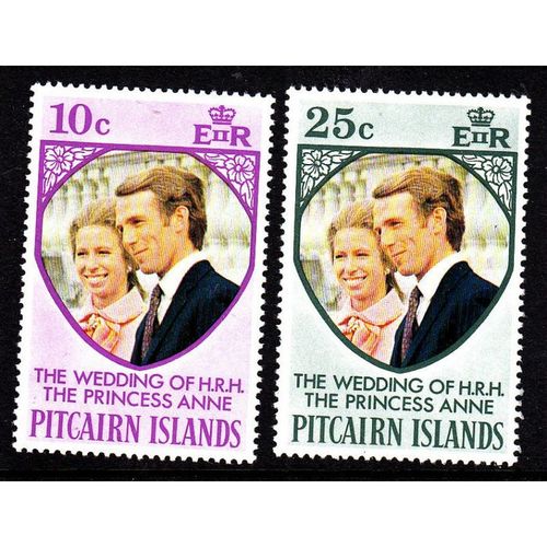 1973 Pitcairn Islands Royal Wedding set SG131-2 MNH UM mint Stamps