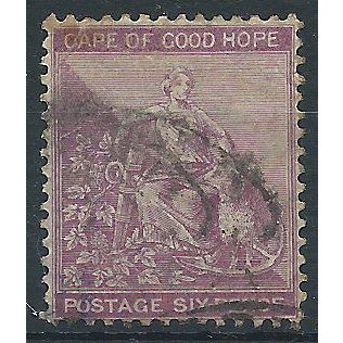 Cape of Good Hope 1884 SG52 6d Reddish-Purple Good+ Used . ...