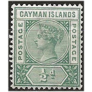 Cayman Islands 1900 SG1 1/2d Deep Green Wmk Crown CA Mounted Mint . ..