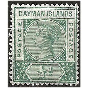 Cayman Islands 1900 SG1 1/2d Deep Green Wmk Crown CA Mounted Mint . ..