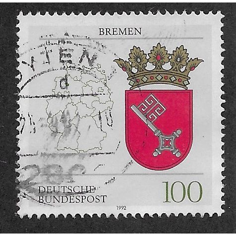 GER 1992 100pf 'LANDER OF THE FEDERAL REPUBLIC -BREMEN' FINE USED (EBID61-535)