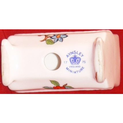 Aynsley Miniature Rocking Crib Cot Birds & Flowers Decoration
