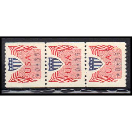 CVP31 35c Shield Very Fine MNH Dry Gum Strip of 3 PA5212