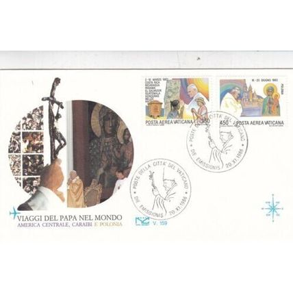 Vatican 1986 John Pauls Visit to Central America Poland FDC Special Cancel typed