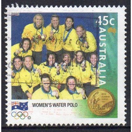 Australia 2000 Olympic Gold Medal Winners - Women's Water Polo 45c Used#