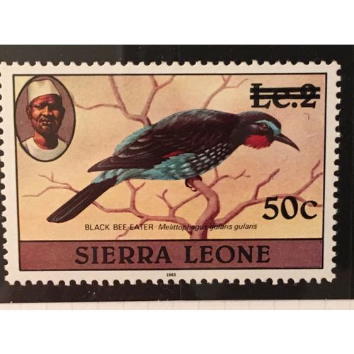 Sierra Leone 1984 Birds 50c on Le.2 Bee Eater Unmounted Mint NHM SG 813 stamp