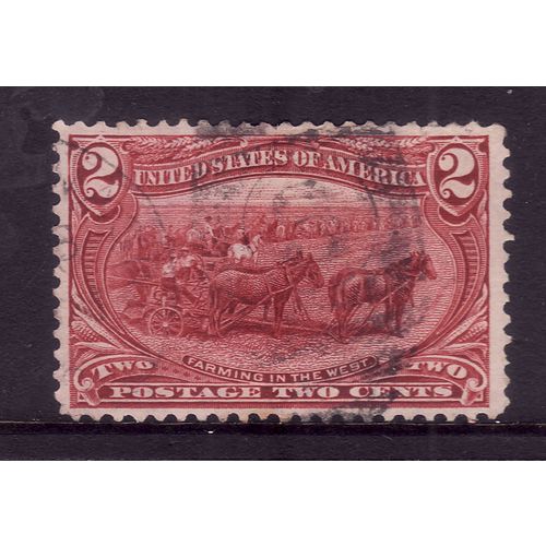 USA 1898 2c RED FARMING IN THE WEST SG 292 FINE USED #3