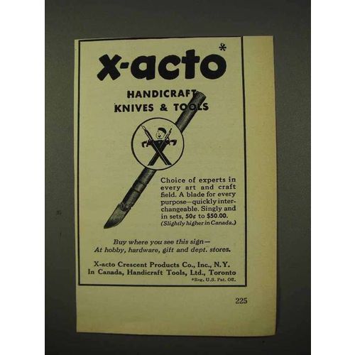 1948 X-Acto Knives Ad - Handicraft Knives & Tools