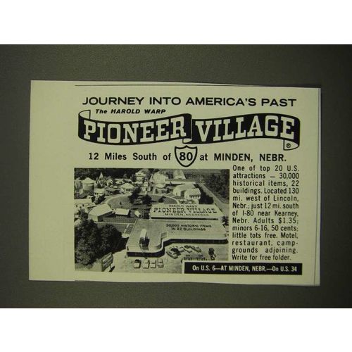 1967 Pioneer Village, Minden, Nebraska Ad - Journey Into America's Past