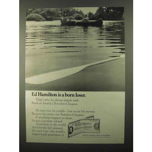 1968 Bank of America Travelers Cheques Ad - Ed Hamilton
