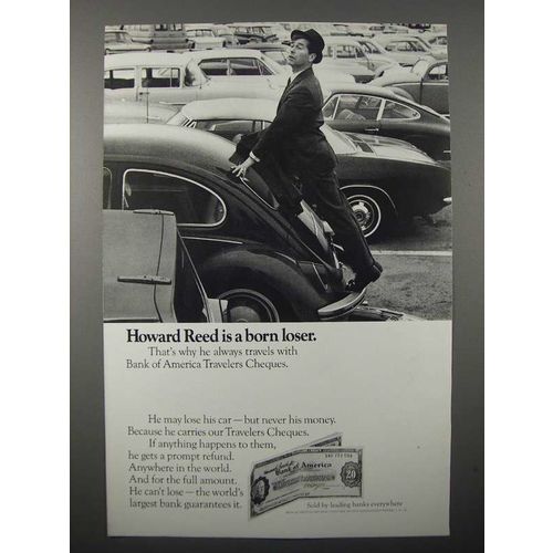 1968 Bank of America Travelers Cheques Ad - Howard Reed