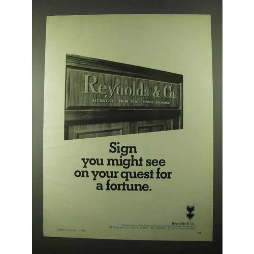 1969 Reynolds & Co. Ad - Your Quest For a Fortune