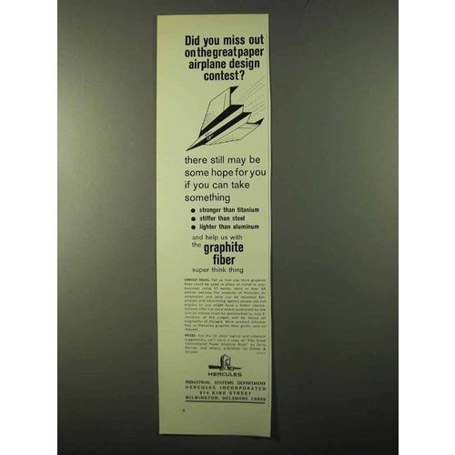 1971 Hercules Graphite Fiber Ad - Paper Airplane
