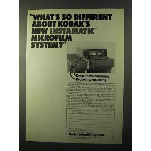 1971 Kodak Instamatic Microfilm System Ad - Different
