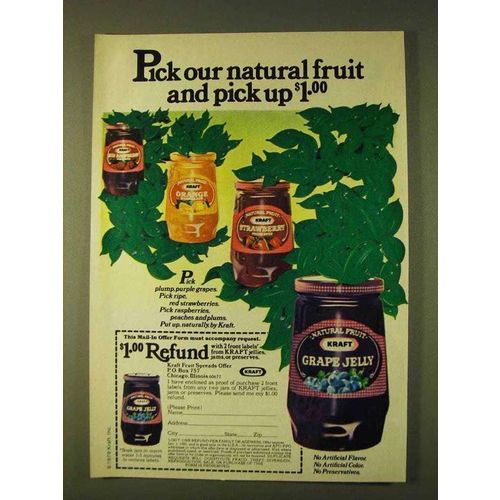 1979 Kraft Grape Jelly Ad - Pick Our Natural Fruit