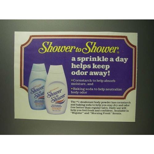 1984 Shower to Shower Body Powder Ad - Sprinkle a Day