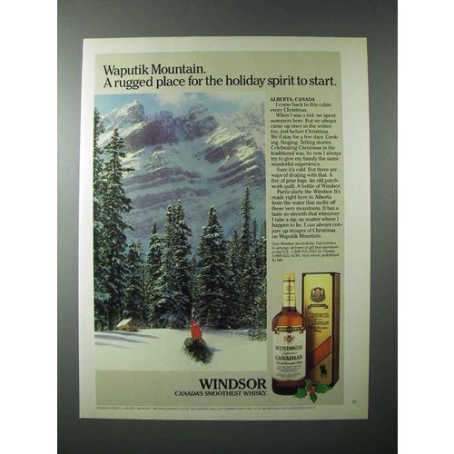 1985 Windsor Canadian Whisky Ad - Waputik Mountain