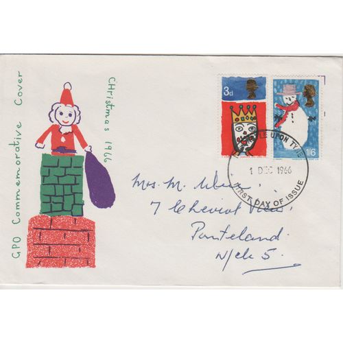 GB 1966 Christmas set GPO FDC Newcastle pm see others