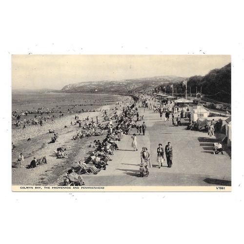 NICE PRINTED POSTCARD THE PROMENADE & PENMAENHEAD COLWYN BAY DENBIGHSHIRE (2777)