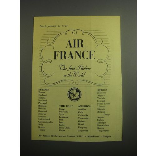 1948 Air France Ad - Air France the first airline in the world