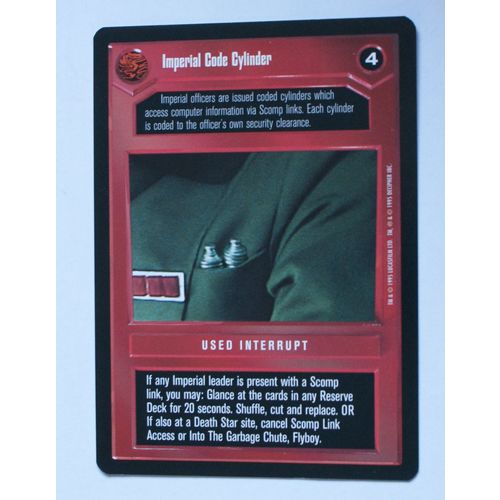Star Wars CCG: Premier Limited # Imperial Code Cylinder (A) dark 1995 decipher