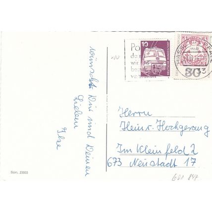 Christmas and New Year Greetings Card Germany posted 1976 VGC