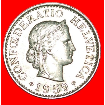 LIBERTY (1879-2021): SWITZERLAND ★ 10 RAPPEN 1959B! LOW START★NO RESERVE