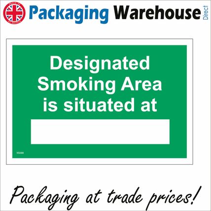NS088 DESIGNATED SMOKING AREA SITUATED SIGN CANTEEN RESTUARANT PUB WORKPLACE