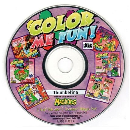 Color Me Fun! Thumbelina (Ages 2-8) (PC-CD, 1997) for Windows - NEW CD in SLEEVE