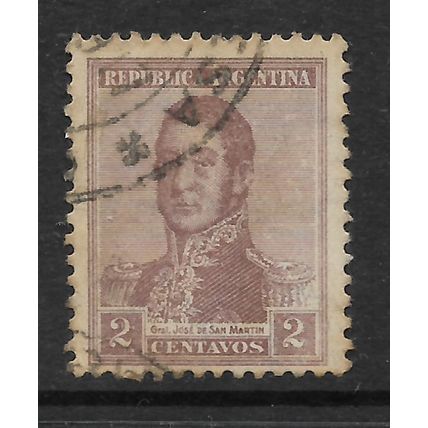 ARGENTINE REP 1917 GENERAL SAN MARTIN 2c BROWN SG 435 FINE USED