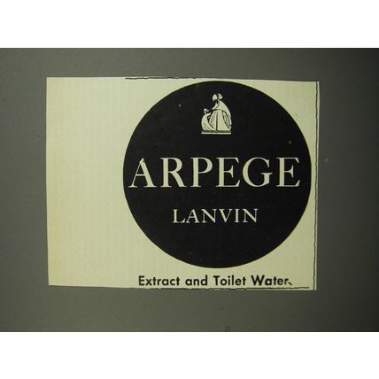 1952 Lanvin Arpege Extract and Toilet Water Advertisement