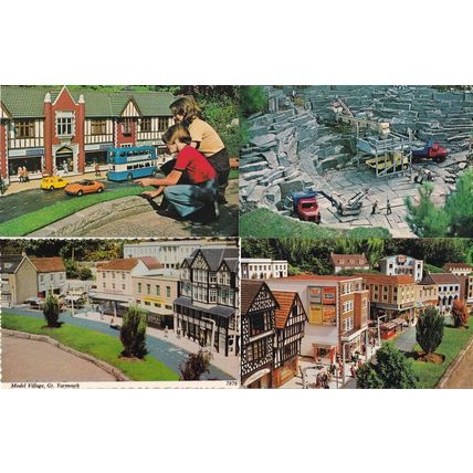 Model Village Quarry Town Centre Electricity Store Great Yarmouth 4x 1970s Postc