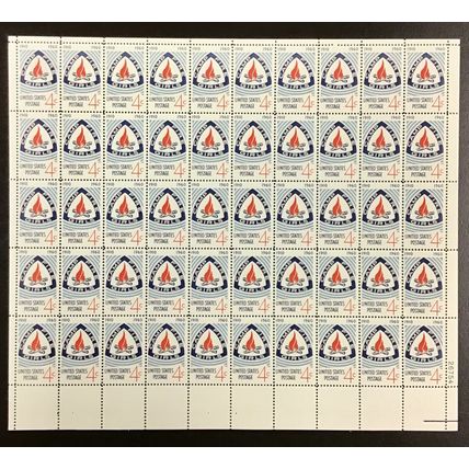 1167, Mint 4¢ Camp Fire Girls Sheet of 50 Stamps- Stuart Katz