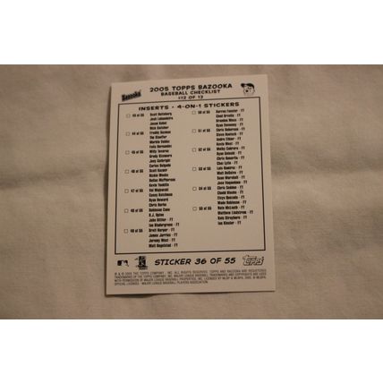 Burrell, Gross, Guiel, Lo Duca 2005 Topps Bazooka 4 on 1 STICKER NO. 36