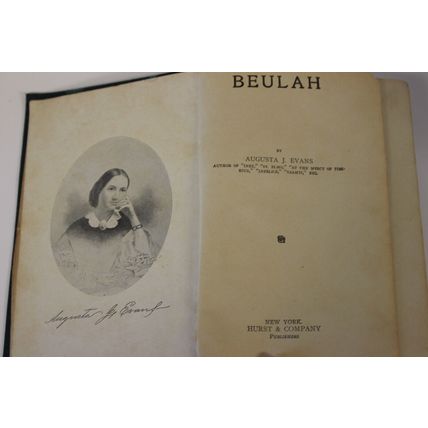 Beulah by Augusta J. Evans, Vintage hardcover, undated - circa 1859, 440 pages