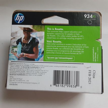 Genuine HP Printer Ink Cartridge 934XL Black Sealed Box China February 2003