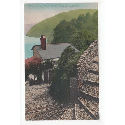 The Winding Steps to the Harbour Clovelly Postcard Devon G S Reilly