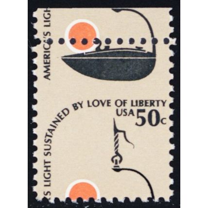 1608, Mint NH 50¢ Misperforated Top Margin Error * Stuart Katz