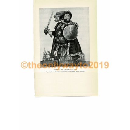 Phelps As Falstaff, c1846, V & A Museum, Book Illustration (Print), 1934