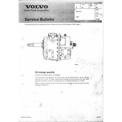 Volvo Trucks Service Bulletins 1994 To 2001 PDF
