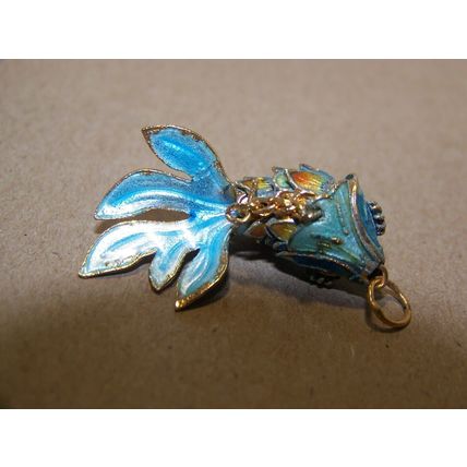Vintage Cloisonne Enamel Fish Articulated 1 3/8"