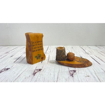 Vintage Wooden Desk Organizer, Pen, Pencil, and Letter Holder, Handmade Storage